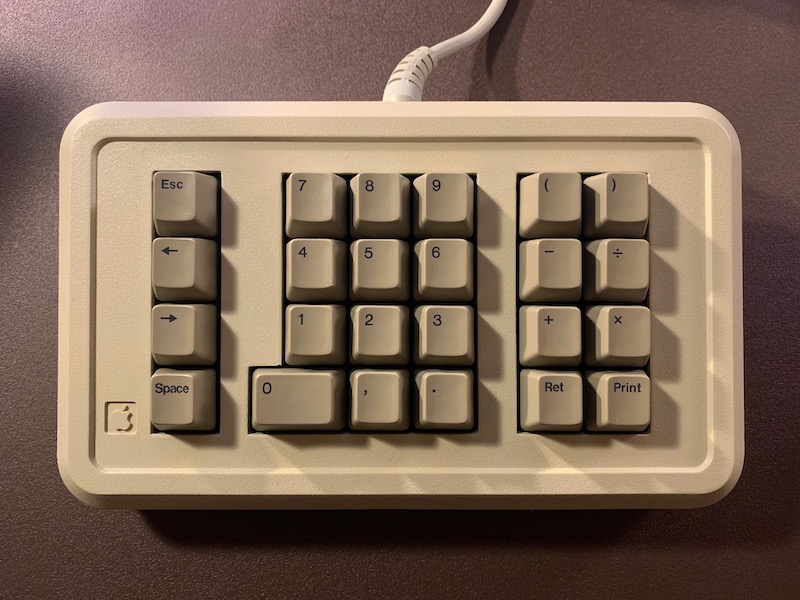 Front view of the keypad